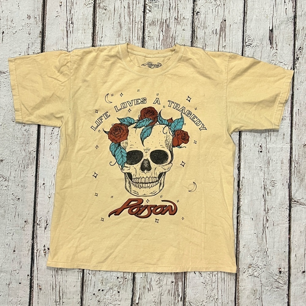 Poison Life Loves a Tragedy Rock n' Roll Music Heavy Metal Tee Top Shirt